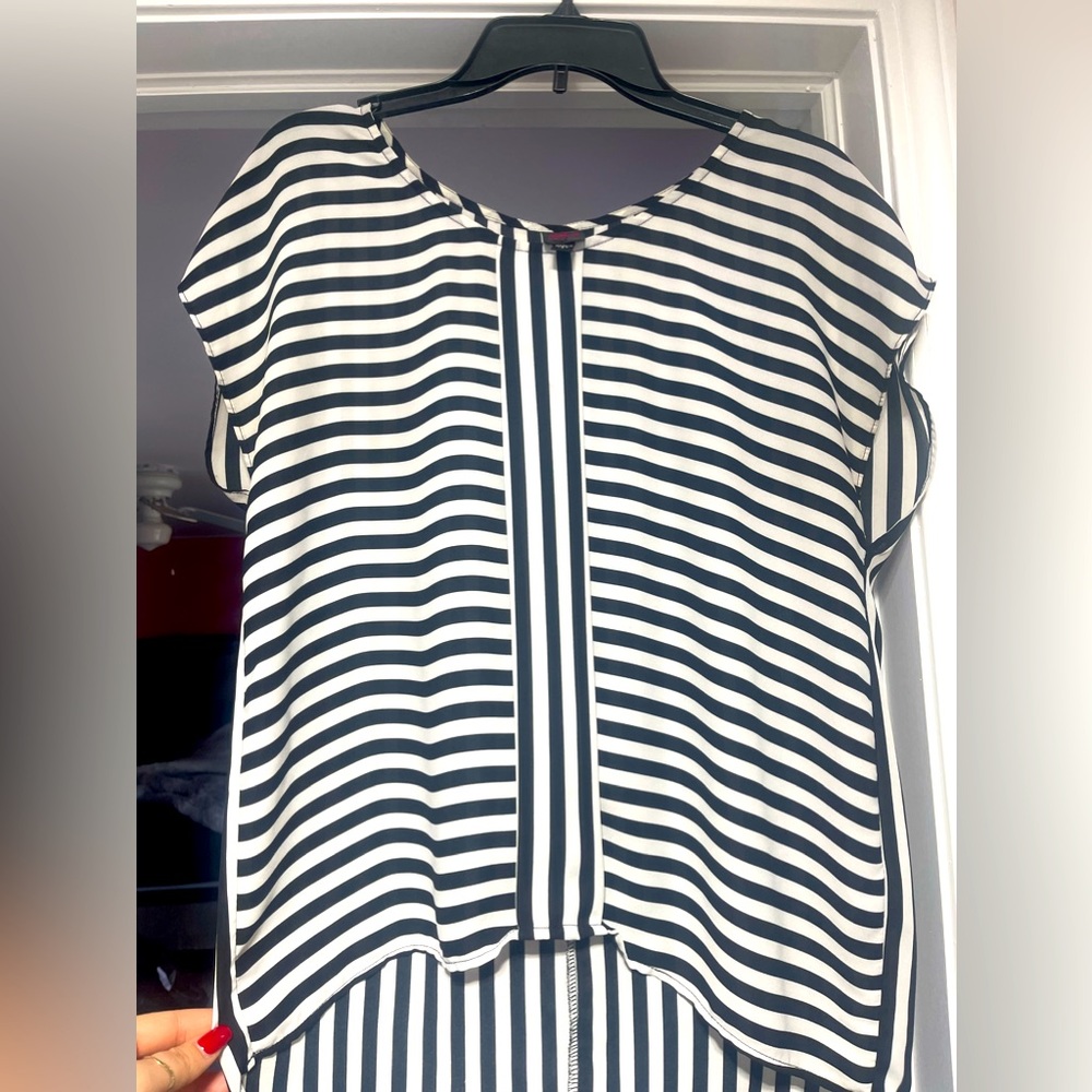 Black and white blouse